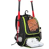 Goloni | Baseball Backpack,Baseball Bag for Adult,Softball Bat Bag with Shoes Compartment,Large Main Compartment for Helmet & accessories, Fence Hook