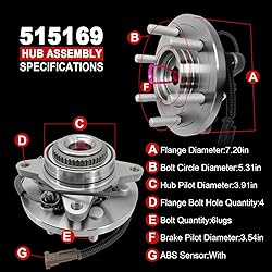 Pair 515169 4WD Front Wheel Bearing Hub Assembly