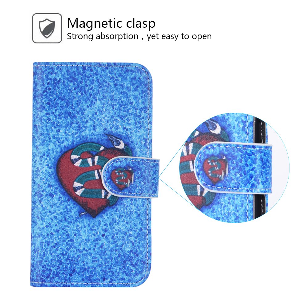 iPhone 6S Plus Wallet Case,iPhone 6 Plus Wallet Case,MagicSky Premium PU Leather Flip Folio Case Cover with Wrist Strap,Card Slots,Cash Pocket,Kickstand for Apple iPhone 6S Plus/6 Plus(Snake)