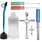 Vgoohobby Cross Wrenches Sleeve Glow Plug Ignitor Engine Starter Tool Set RC Fuel Tank,0#+ 1#- Slot Screwdriver Compatible with 1/8 1/10 Traxxas Redcat HSP HPI Nitro RC Car