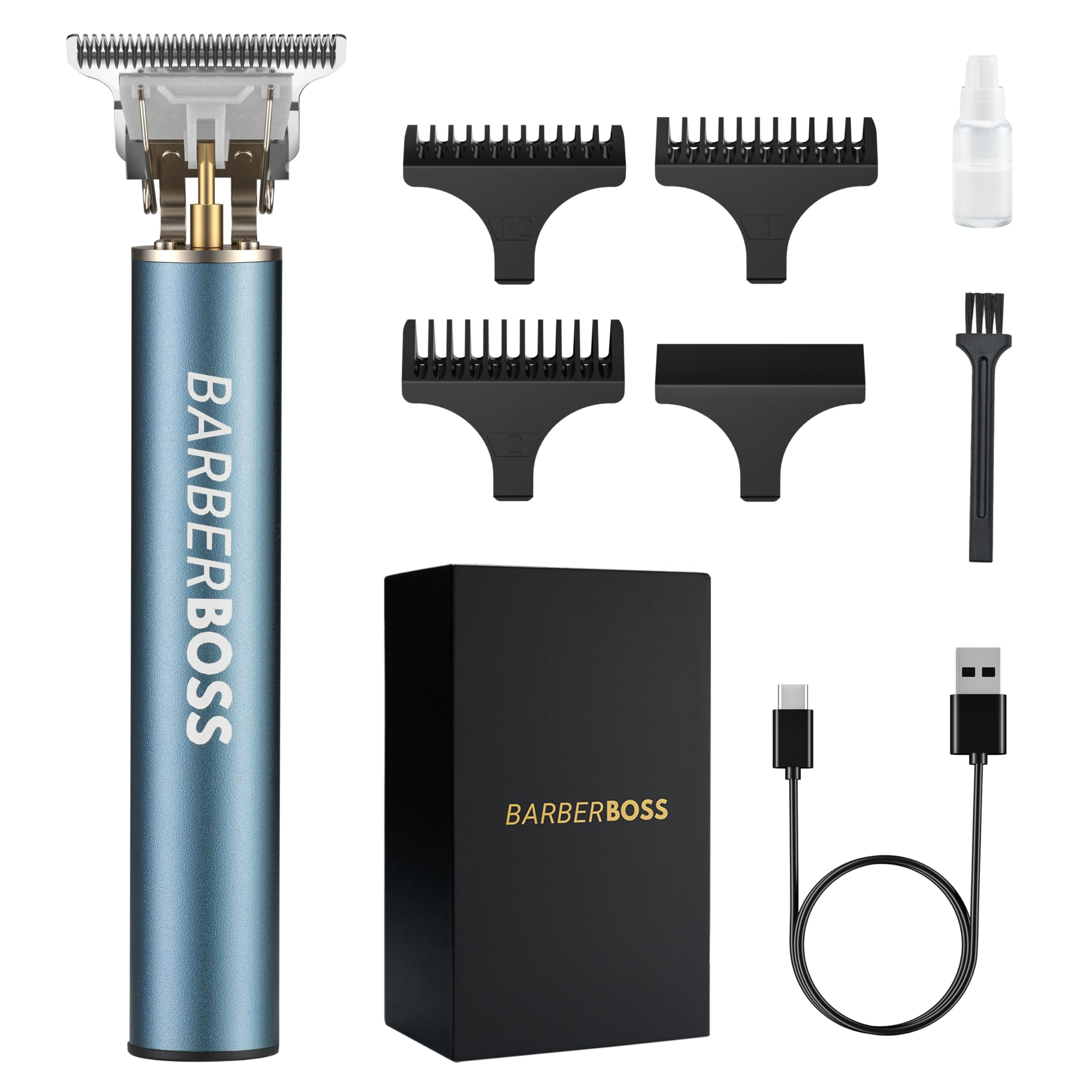 BarberBoss Beard Trimmer & Hair Clippers for Men, Cordless Precision Trimmer for Haircuts & Stubble Detailing | QR-2078