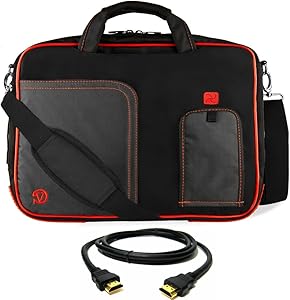 Red Laptop Bag, HDMI Cable for Dell Latitude, Inspiron, Precision, XPS, Alienware, Vostro, G3 G5 G7 14" to 15.6 inch
