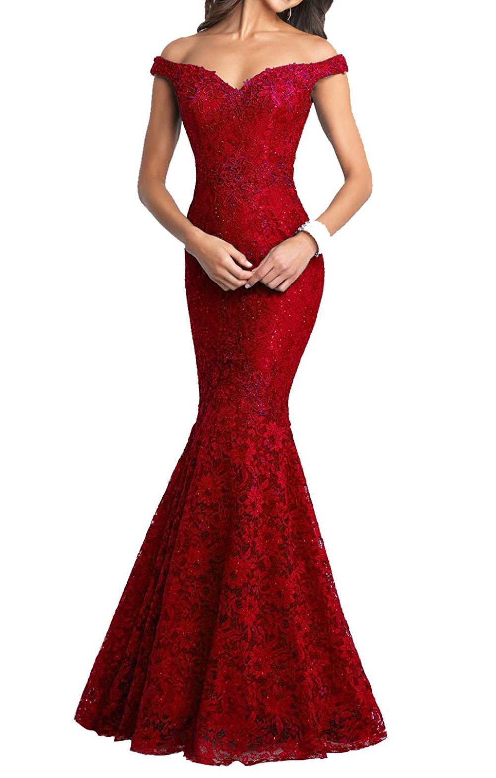 LL Bridal Women's Off Shoulder Mermaid Long Prom Dress 2018 Formal