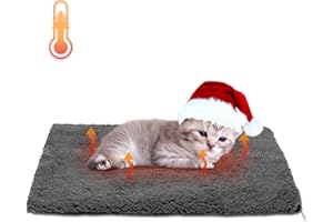 Nobleza Self Warming Cat Bed, Super Soft Thermal Dog Crate Bed Mat for Sleeping, Washable Anti-Slip Self Heating Pet Kennel Pad for Small Medium Cats Dogs Indoor Outdoor (Darkgray, S)