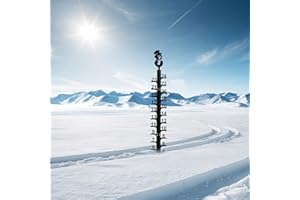 LIVEGO Iron Art Snow Gauge, 24inch Snowman Snow Gauge, Outdoor Measuring Gauge, Metal Detachable Snow Measuring Stick, Rain Gauge Garden Stakes for Yard, Lawn & Garden, Easy to Read, Waterproof (Snowman)