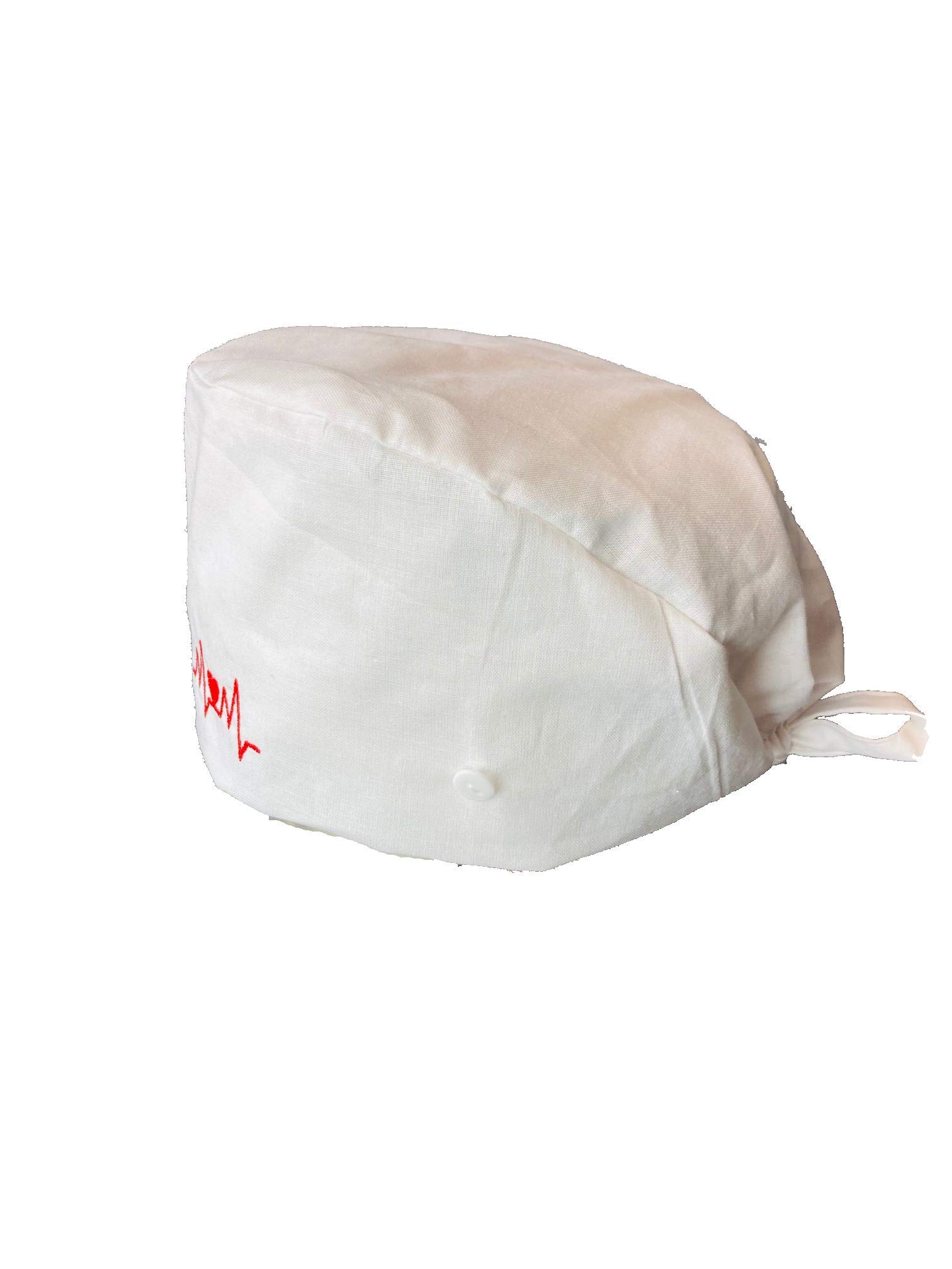 Custom Medical Scrub Cap with Buttons Your Text Logo Name Embroidery Personalized Surgical Hat Adjustable Working Cap Washable 100% Cotton Nurse Cap, Unisex (Black)