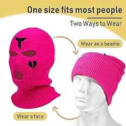 1Pc Embroidery Balaclava Face Mask 3-Hole for Cold