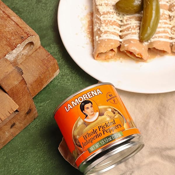 LA MORENA WHOLE PICKLED JALAPENO PEPPERS, 13OZ (1 UNIT)