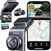 BOTSLAB 4K Dual Dash Cam Front and Rear, STARVIS 2 Sensor, Voice Command, 64GB Card Included, 5GHz WiFi Dash Camera for Cars,