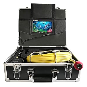 Pipe Inspection Camera, BestWill 20M/65ft Drain Sewer Industrial Endoscope Waterproof IP68 Video Plumbing System with 7 Inch LCD Monitor 1000TVL DVR Recorder Snake Video Camera (Include 8GB SD Card)