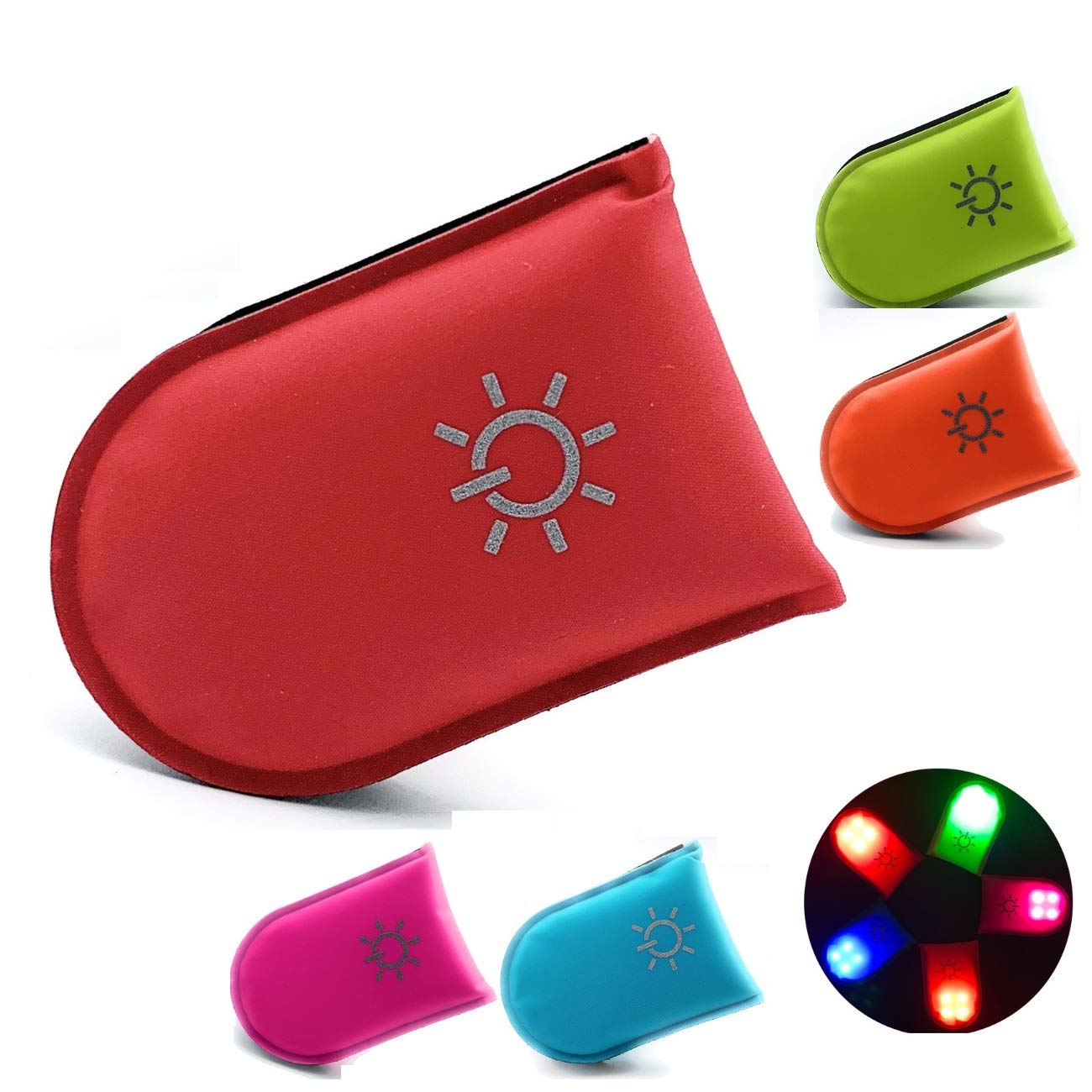 ELANOX LED clip for high visibility for all outdoor activities as well as for children's backpack, sports bag etc. (Red)