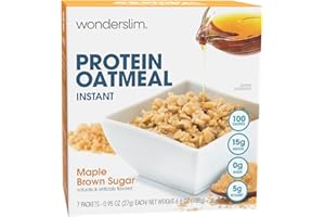 WonderSlim Instant Protein Oatmeal, Maple Brown Sugar, Gluten Free, Low Carb, Low Sugar (7ct)