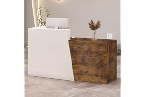 IEHFDCA Retail Reception Desk with Storage, Modern Checkout Counter for Store, Anti-Scratch Front Desk for Salon, Boutique, Cafe – Easy Assembly F 39.4" × 16.5" × 39.4"