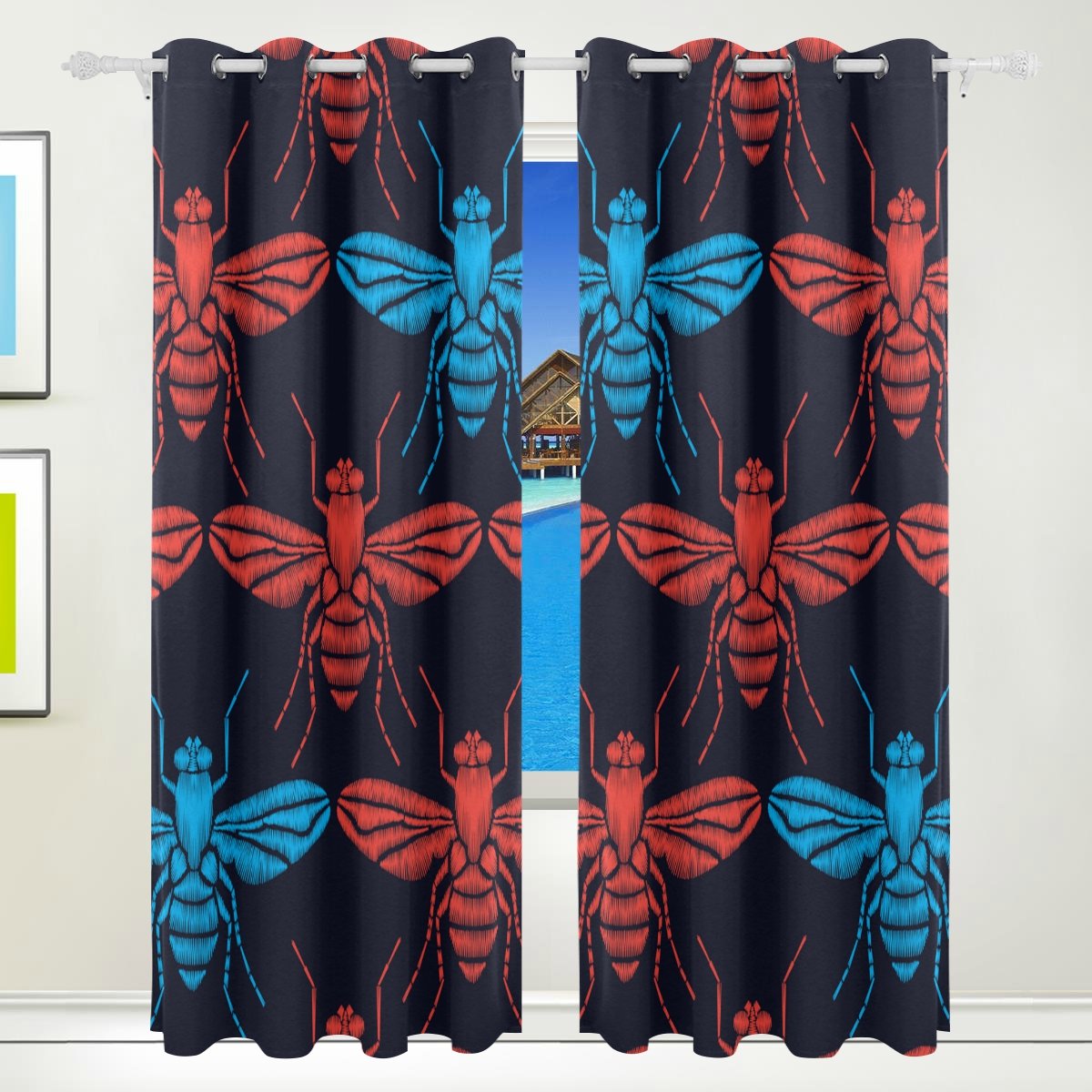 Amazon Com Vantaso Window Curtains 84 Inch Long Detailed