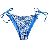 ZAFUL Bikini Bottoms for Women Tie Side String Bathing Suit Bottoms High Cut Swimsuit Bottom