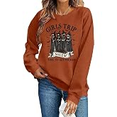FRIZTY Halloween Sweatshirts for Women Vintage Witch Graphic Sweatshirt | Spooky Season Sweatshirt, Witches Pullover, Scary Halloween Long Sleeve Shirt, Fall Tee Tops Gift, Halloween Party