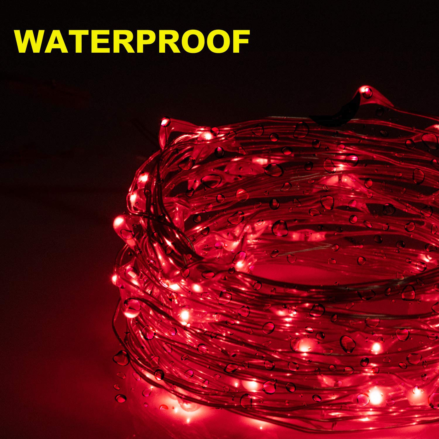ITART Micro LED String Lights Battery Powered 4 Pack Red Mini String Light 20 LED 6ft Ultra Thin