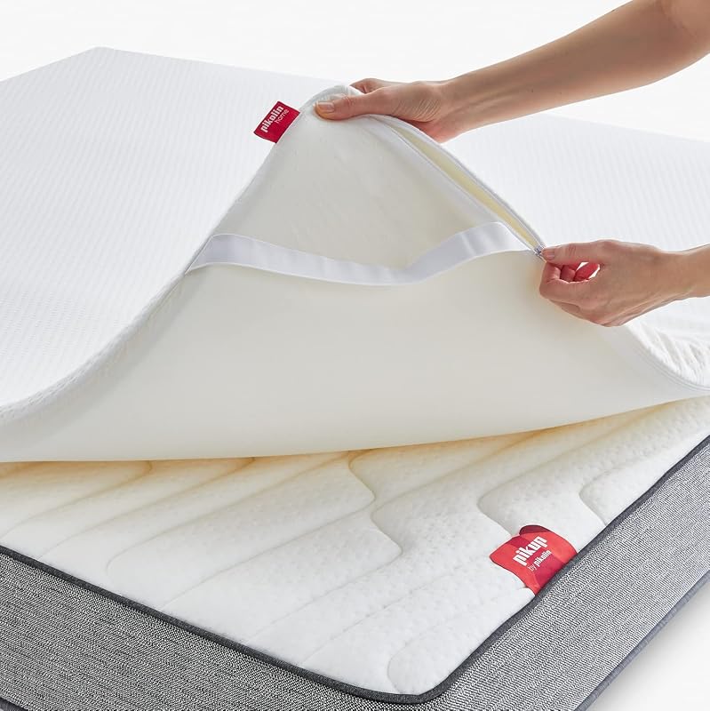 Home - Topper Viscoelástico Dermo 90x190, Aloe Vera, Transpirable, Pieles Sensibles, Funda Lavable, Sobrecolchón, Cubrecolchón, Colchoncillo