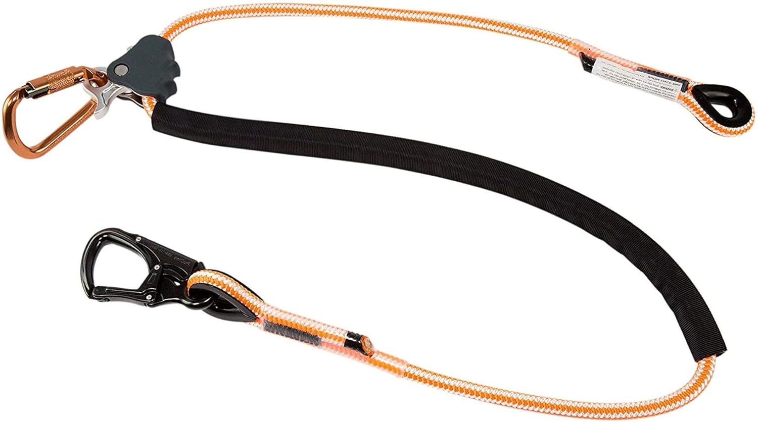Pelican Rope Positioning Lanyard with Aluminum Snap Hook (1/2 inch x 8 feet) – Polyester Rope, Adjustable Lanyard, for Fall Protection, Arborist, Tree Climbers - - 