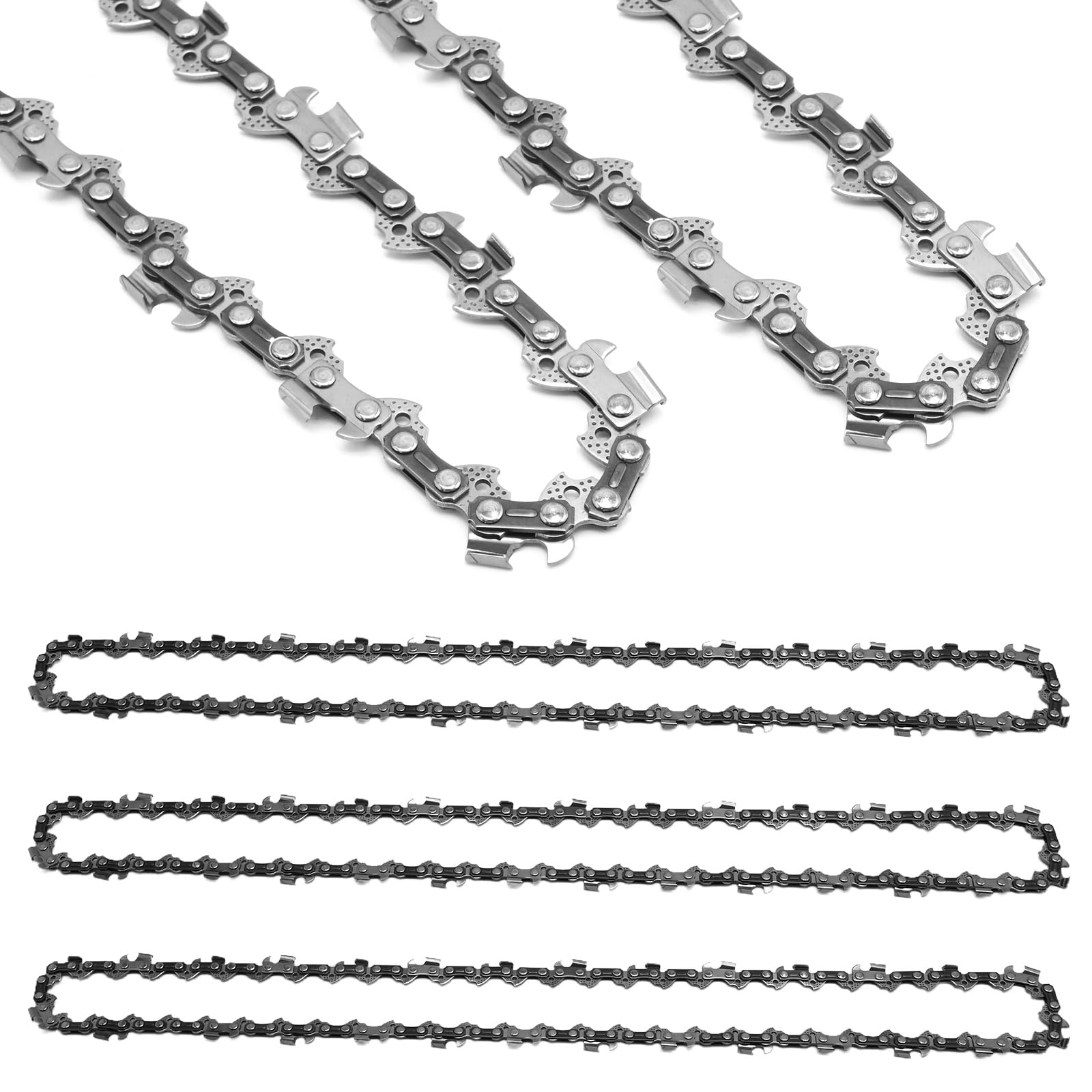 Ollanoos 3Pcs 16 Inch 40cm Chainsaw Chains, 56 Drive Links, 3/8" LP Pitch .050" Gauge Chain, Replacement for Dolmar Mac Replacement for Einhell, Titan, Ryobi