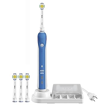 Amazon Com Oral B Pro 3000 Electronic Power Rechargeable Battery Electric Toothbrush Oral B 3d White Replacement Electric Toothbrush Head 3 Count Bundle Beauty