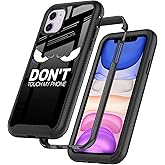 GUGU6JI Street Fashion Cool Funny Don't Touch My Phone Design Compatible with iPhone 11 Case for Boys Man Luxury Shockproof Rugged Cover Dual Layer Soft TPU + Hard PC Bumper Full-Body Protective Case