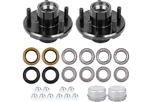 YEOPGYEON 2 Sets Trailer Hub Kit 5 Bolt 4.5 for 2000 lbs Trailer Axles 1" & 1-1/16" Straight Spindle, Trailer Idler Hub Kit w