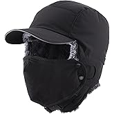 Connectyle Trapper Hat for Men Women Faux Fur Winter Hat with Ear Flaps Water-Resistant Hunting Hats Ushanka Skiing Cap