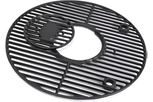 QuliMetal Round Grill Grate 19.5" for Akorn Kamado Ceramic Grill, Pit Boss K24, Louisiana Grills K24, Char-Griller 16620, Solid Rod Round Coookin Grate Grill Grid, Heavy Duty Cast Iron
