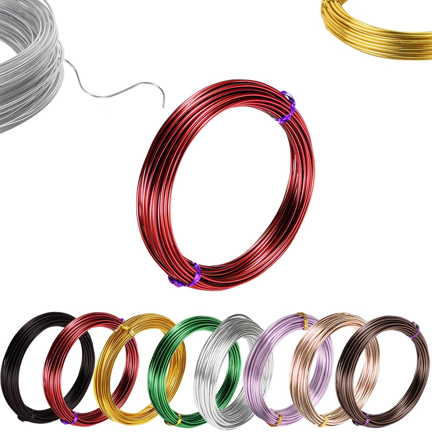 30m Red Aluminum Craft Wire 2mm 12 Gauge,Thick Crafting Bendable Sculpting Copper Wires,Weaving Wrapping Florist Metal Wire for Jewellery Making,Modelling,Bead Floral Making Skeleton Wires