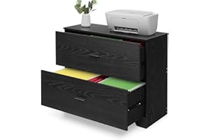 SILKYDRY 2 Drawer Lateral File Cabinet, 35.5" Wide Home Office Drawers, Adjustable Hanging Bars for A4/Letter/Legal Folders, 