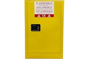 INTBUYING Flammable Storage Cabinet 12 Gallon Safety Cabinet Steel Flammable Liquid Storage Cabinet 34"x22.4"x17.3", Adjustab