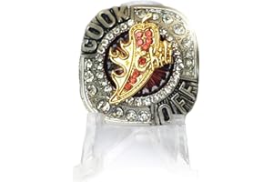 Legacy Rings Chili Cook Off Championship Trophy Ring 1st, 2nd, 3rd Place Medal Etched On Side | Chile Cook-Off | with Acrylic Display Stand