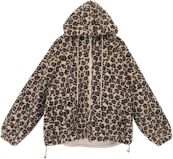 Amazon Yishidai ラムウールコートレディースファッションコットンジャケットヒョウプリントラムウールコートレディース秋冬新厚 コットンジャケット ヒョウ柄 M コート ジャケット 通販