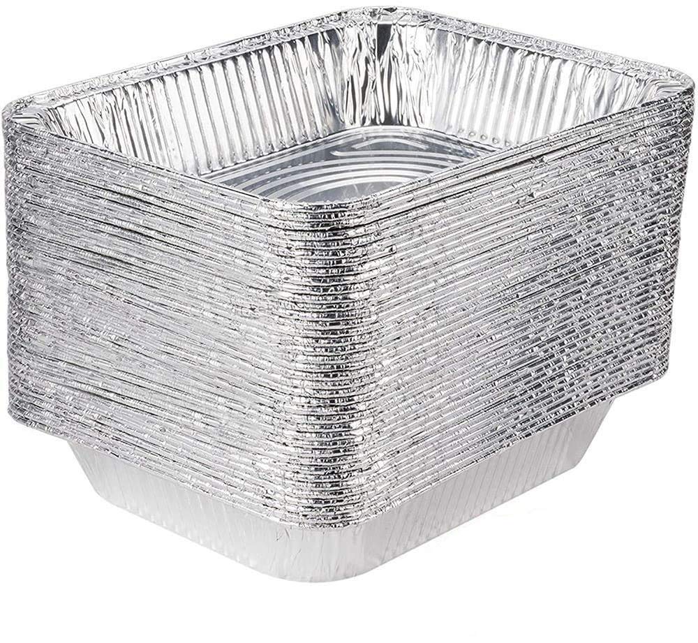 N/ 30 Packs Disposable Aluminum Foil Trays Roasting Trays Containers for Baking Cooking and Frozen Storage of Food (25.5×19.5×5.5cm)