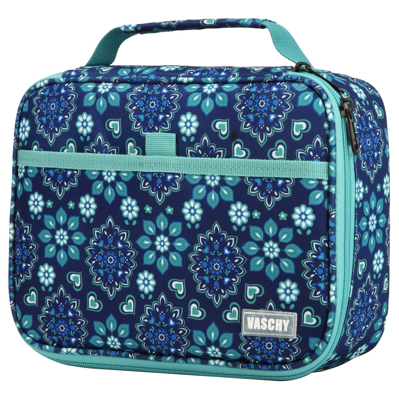 VASCHY Large Pencil Case, Pen Pouch Bag with Detachable Layers Girls Aesthetic Maker Holder with Big Compartment and Top Handle Desk Organizer for Women College Office(Blue Snowflake)