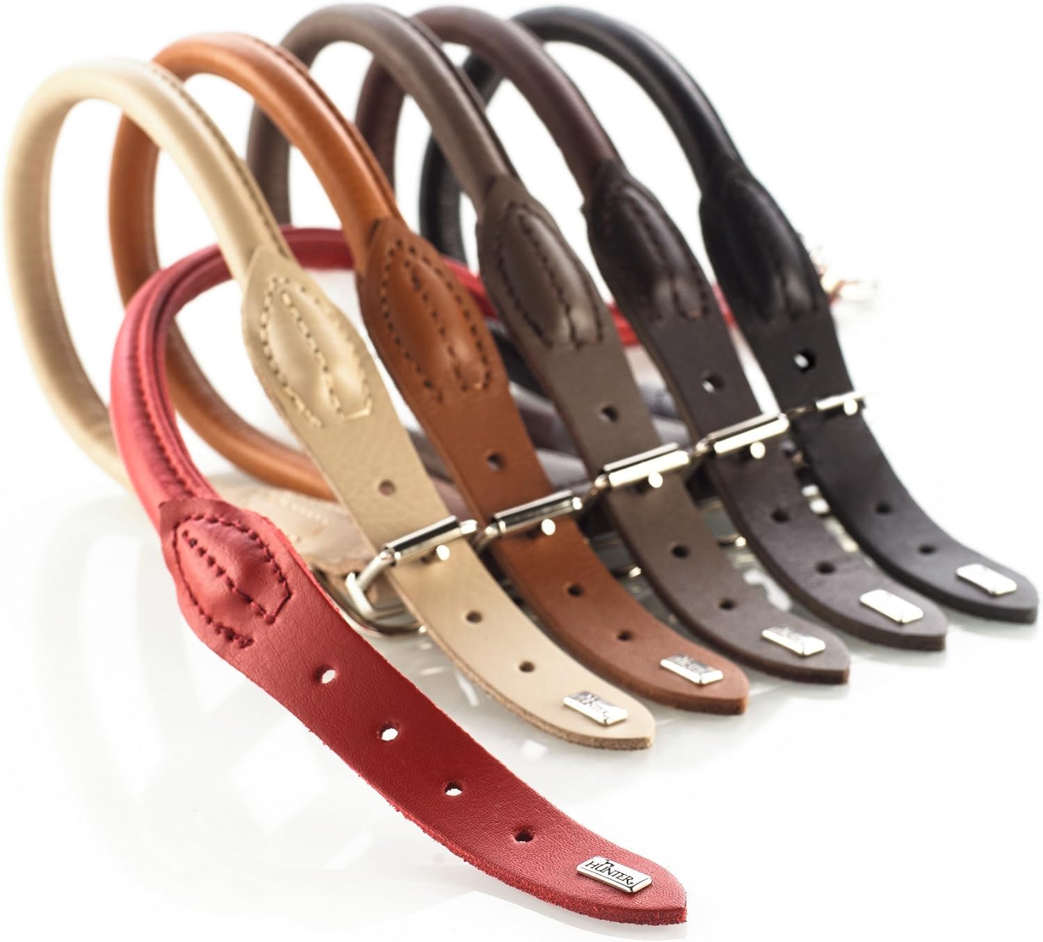 Hunter rolled leather dog collar Clearance