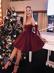 Bddhkw Satin Homecoming Dress Off The Shoulder