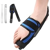 Chonario Big Toe Brace Splint for Broken, Turf Toe, Fracture, Arthritis, Sprains, Support for Women & Men, with 2 Removable Metal Plates - Blue Right