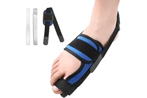 Chonario Big Toe Brace Splint for Broken, Turf Toe, Fracture, Arthritis, Sprains, Support for Women & Men, with 2 Removable Metal Plates - Blue Right