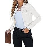 luvamia 2026 Cropped Jean Jackets for Women Fashion Short Denim Shacket Jacket Lightweight Fitted Stretchy with Pockets