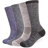 EnerWear 4/6 Pack Unisex Merino Wool Outdoor Hiking Trail Crew Sock