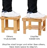 Utoplike Bamboo Step Stool with Storage, Lightweight & Anti-Slip view 5