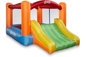 Cloud 9 Inflatable Bounce House and Blower, Bouncer for Kids with Fun Slide, Includes Stakes and Repair Patches