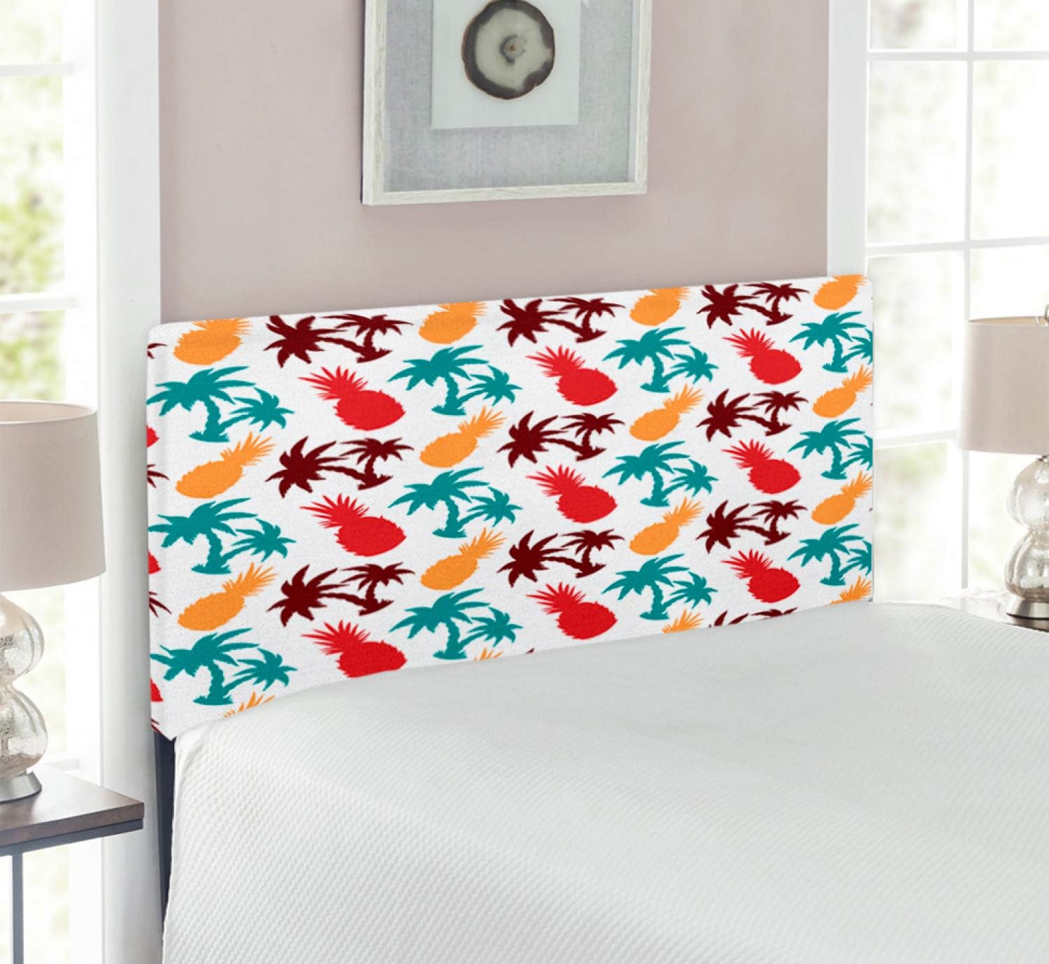 Ambesonne Pineapple Headboard, Lively MultiColored