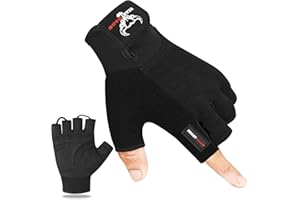 BEAST RAGE Workout Gloves for Men, Durable Palm Grip Gym Gloves Women Half Finger Elasticated Training Weight Lifting Strength Bodybuilding Anti Slip Cycling Gloves Exercise