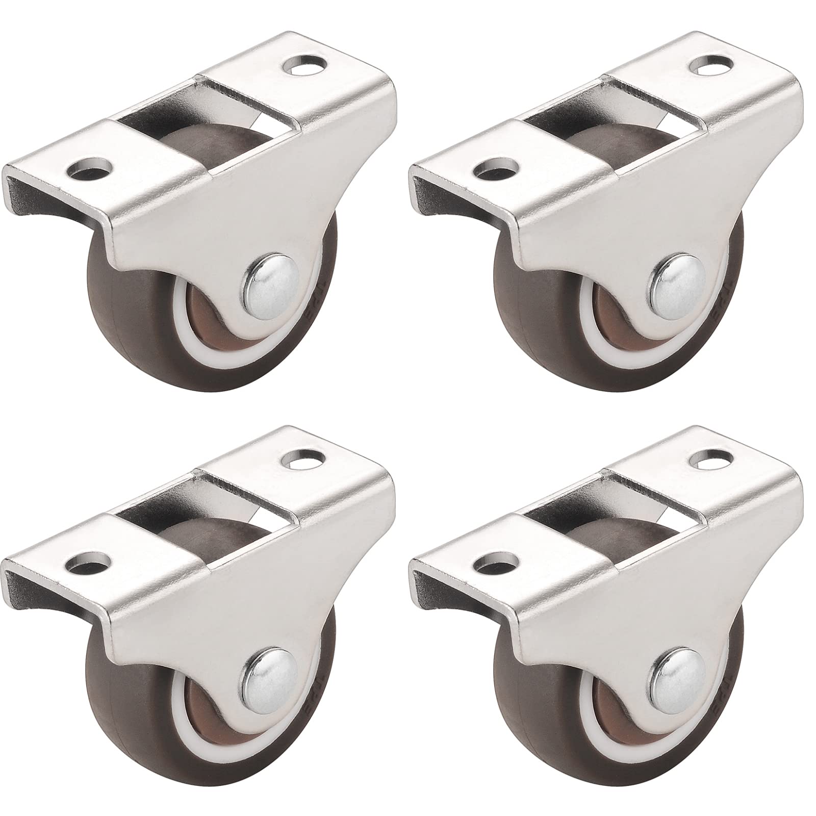 Set of 4 swivel castors, robust castors, transport castors, suitable for transporting furniture and heavy objects, very practical (silver)