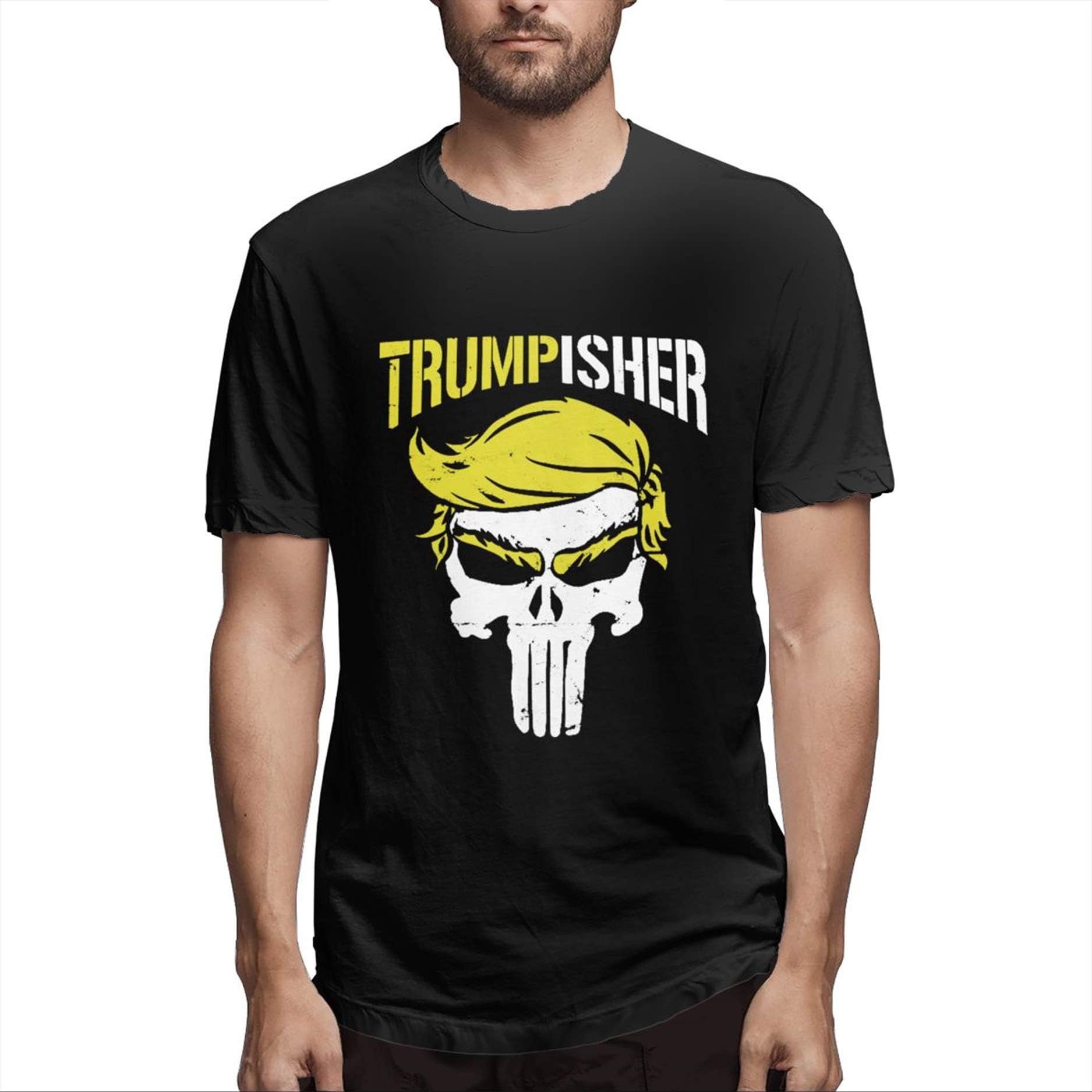 BXY Trump-Trumpisher Men's Cotton Short Sleeve T-Shirt Crew Neck Sport Tee Shirt