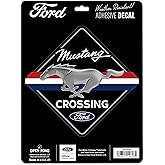 Ford Mustang Crossing Adhesive Vinyl Decal - Classic Mustang Sticker for Car, Laptop or Water Bottle