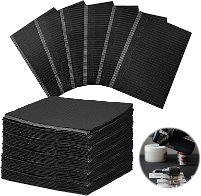Koorium 30 Black Waterproof Dental Bibs Patient Towels Scarf - Disposable
